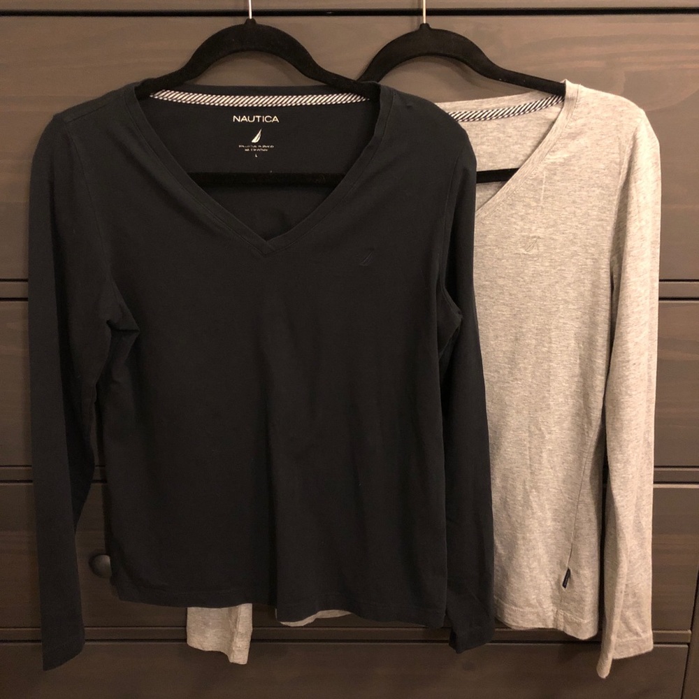 Two Nautica long sleeve shirts